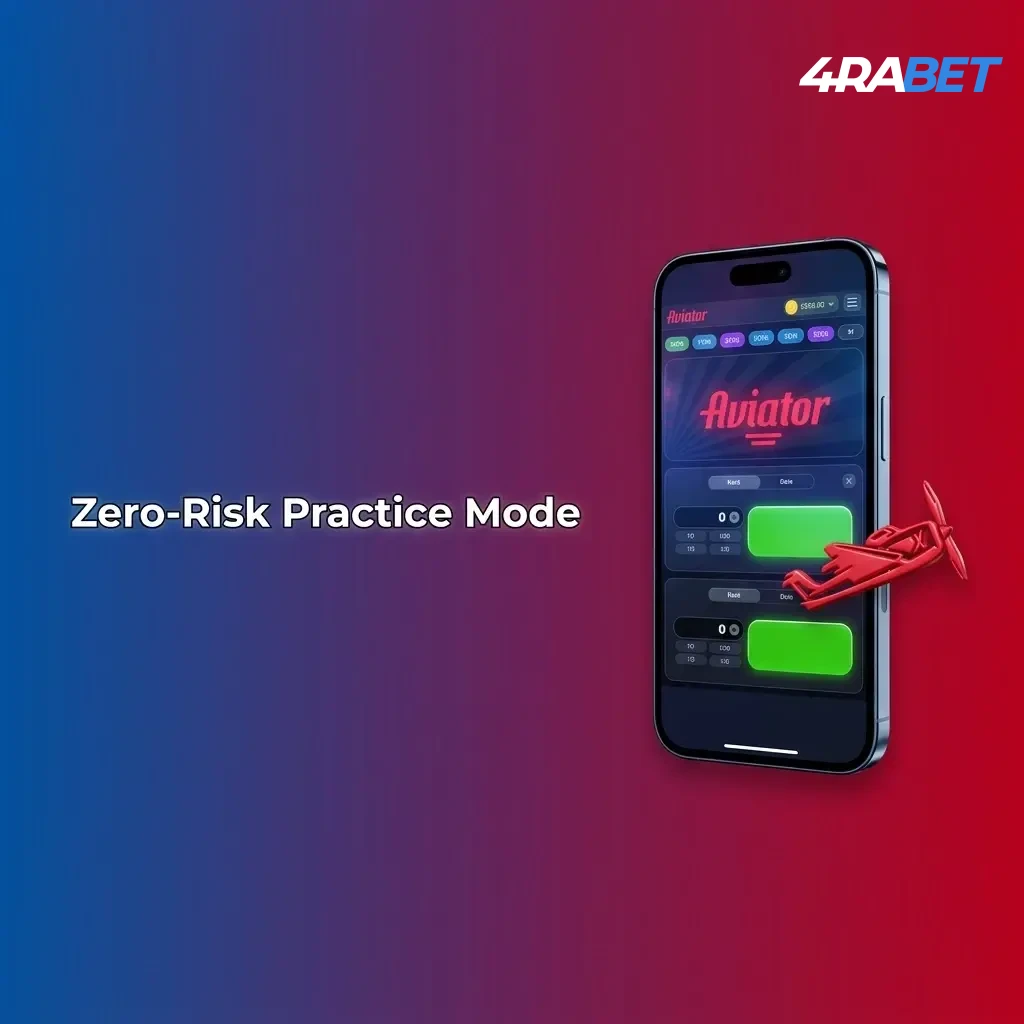 4Rabet Aviator zero-risk demo mode interface for beginners to test strategies with virtual currency.